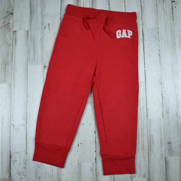 Gap size 3T kids toddler boys girls red pull-on cotton blend jogger pants EUC - Picture 1 of 6